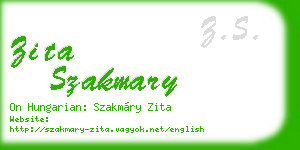 zita szakmary business card